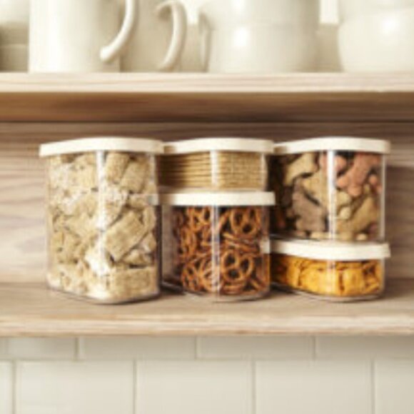 Small:Hours Set of 5 Stackable Pantry Containers - Picture 3 of 4